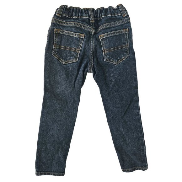 Oshkosh BGosh Unisex Toddler Skinny Jeans 3T Adjustable Waist Dark Wash Denim - Picture 2 of 7